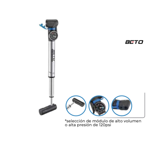 BOMBA CLD-032AG TELESCOPICA C/RELOJ, 200 MM. ALUM/RES - BETO