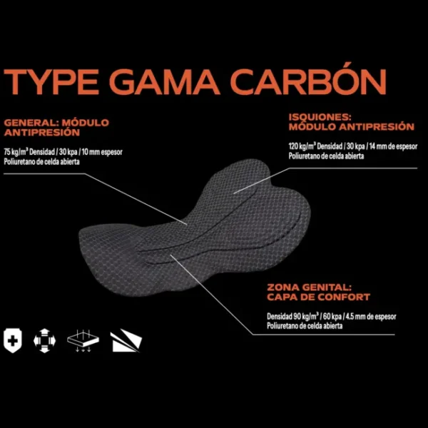 Badana Masculina T Carbon 5D para ciclismo-2 Badana Masculina Type Carbon 5D para ciclismo