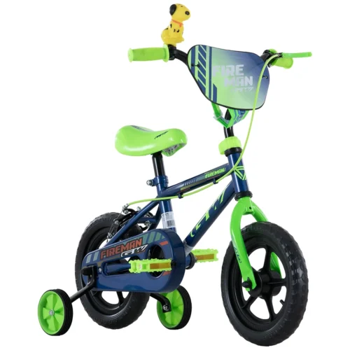 Bicicleta Infantil Niño 12P Fireman Verde/Azul - Gw