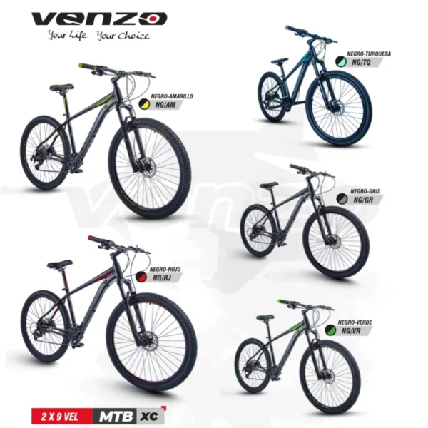 Bicicleta Mtb Rin 29" Amphion 2x9 Vel Hidráulica Grupo Shimano Altus - Venzo