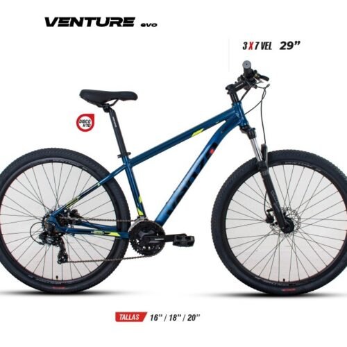 Bicicleta Mtb Rin 29" Venture Evo 3x7 Vel Hidráulica Colores - Venzo