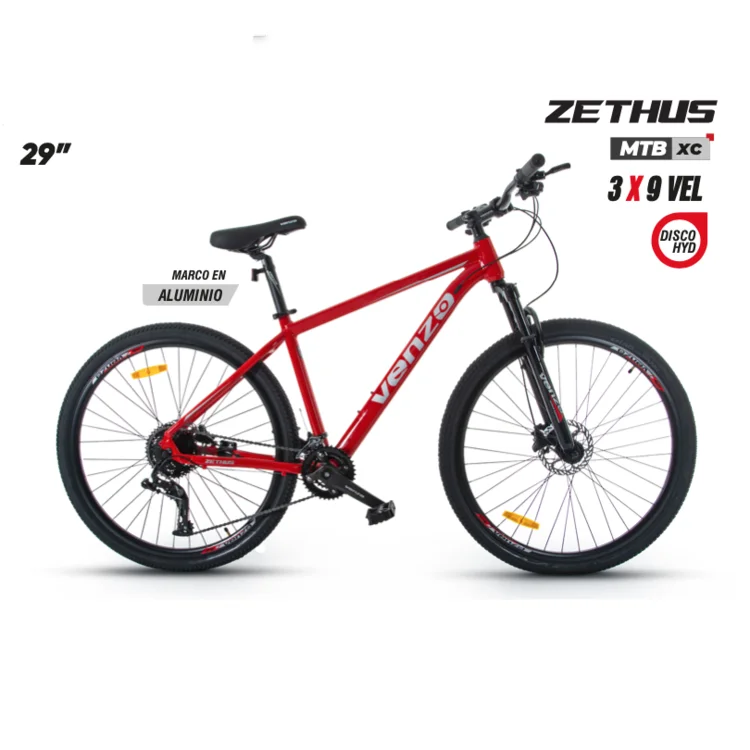 Bicicleta Mtb Rin 29" Zethus 3x9 Vel Hidráulica - Venzo