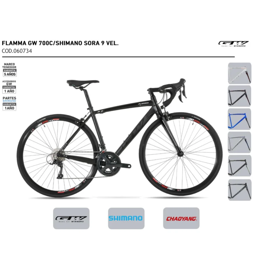 Bicicleta Ruta 700C 2X9Vel Flamma Sora Gw