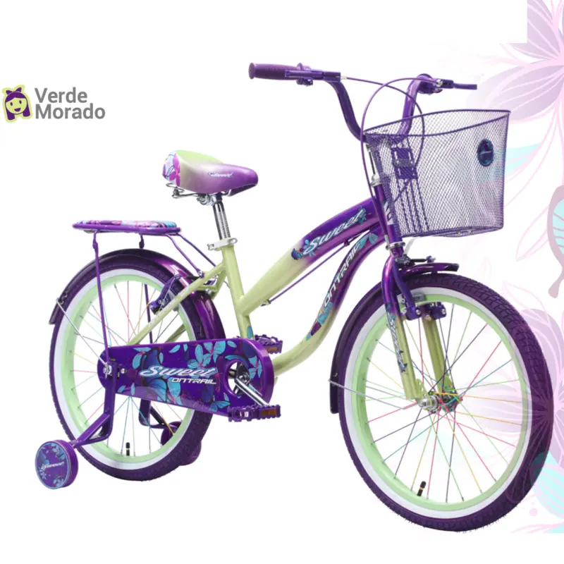 Bicicleta Sweet 20P C/Canasta y Parrilla Menta - On Trail