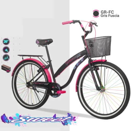 Bicicleta Sweet 26" C/Canasta y Parrilla - On Trail