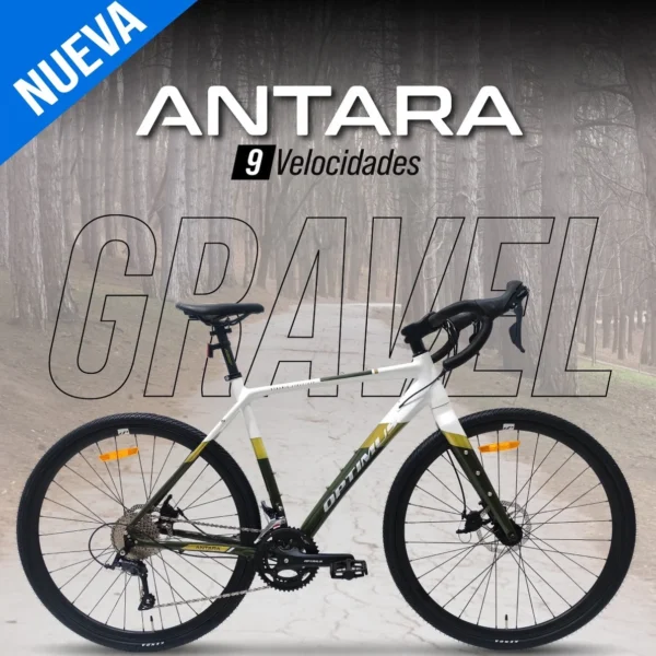 Bicicleta de Gravel Antara 9 vel Blanco/Verde- Optimus