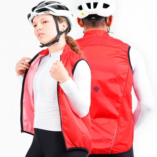 Chaleco de Ciclismo Rompevientos Unisex Rojo High force