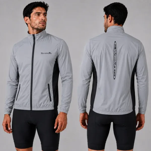 Chaqueta Reflectiva/Impermeable Gris Unisex - Sicomoro