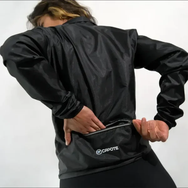 Chaqueta Rompevientos Unisex Negra - Capote