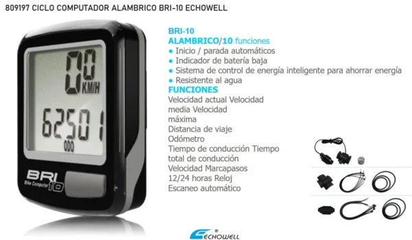 CICLO COMPUTADOR BRI-10 ECHOWELL