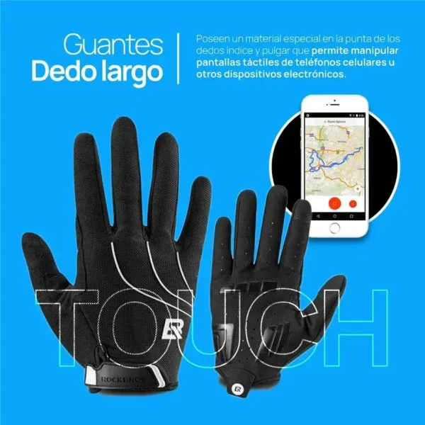 Guante Dedo Largo 3 Lineas Negro - RockBros
