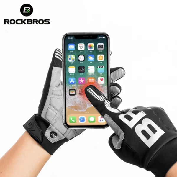 Guante Dedo Largo Térmico Reflectivos Negros - RockBros