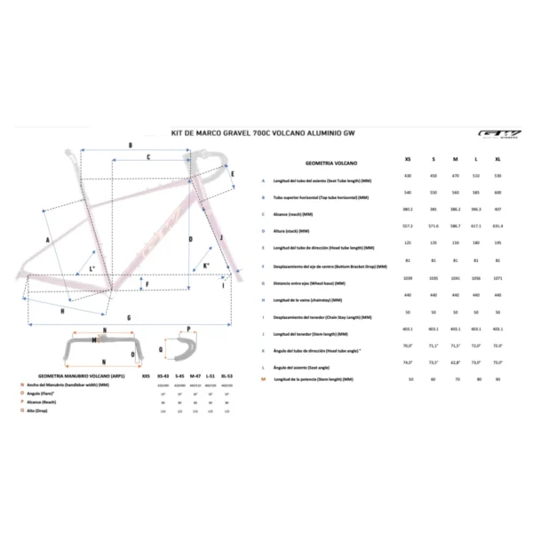 Kit Marco Gravel 700C Volcano Aluminio - Gw