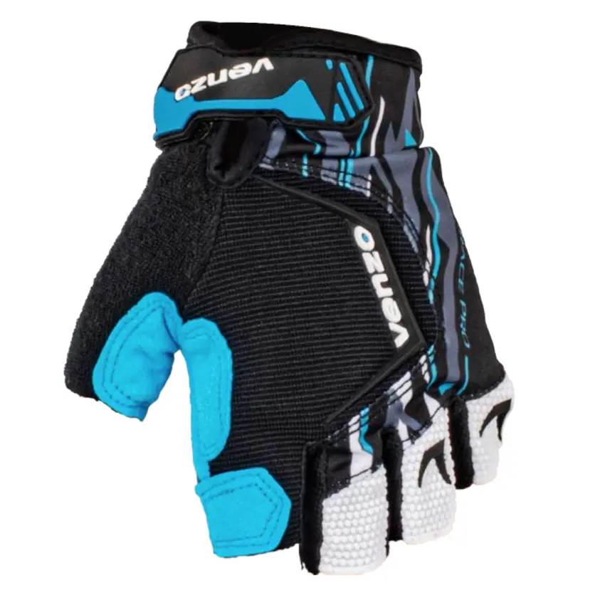 Guantes VZ-F29-7 Dedo Corto Negro_Azul - Venzo-1 Guantes VZ-F29-7 Dedo Corto Negro/Azul - Venzo