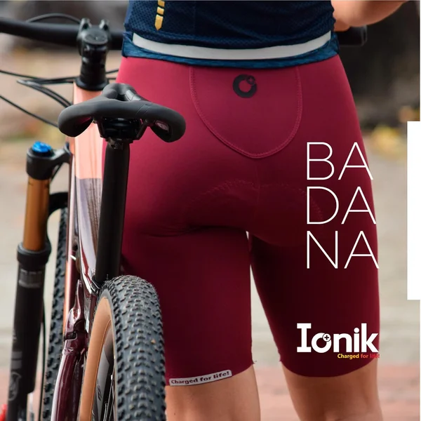 Licra/pantaloneta Dama Vinotinto Sin Costuras para Ciclismo - Ionik