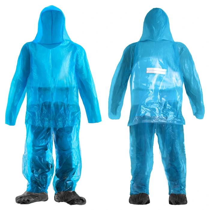 Impermeable Plástico Calibre 1.45 Con Reflectivo Azul Yahosuka