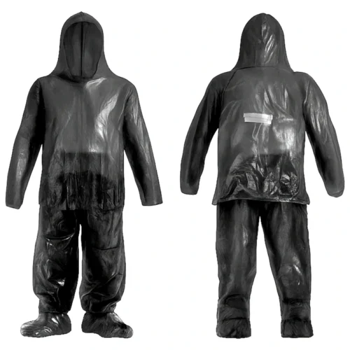 Impermeable Plástico Calibre 1.45 Con Reflectivo Negro Yahosuka