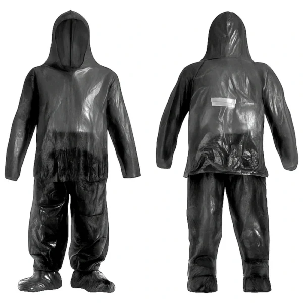 Impermeable Plástico Calibre 1.45 Con Reflectivo Negro Yahosuka