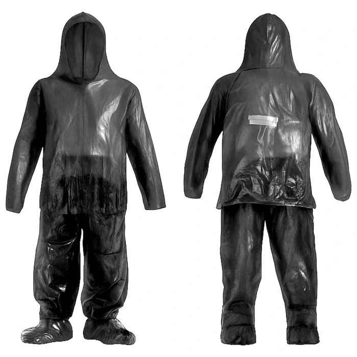 Impermeable Plástico Calibre 1.45 Con Reflectivo Negro Yahosuka