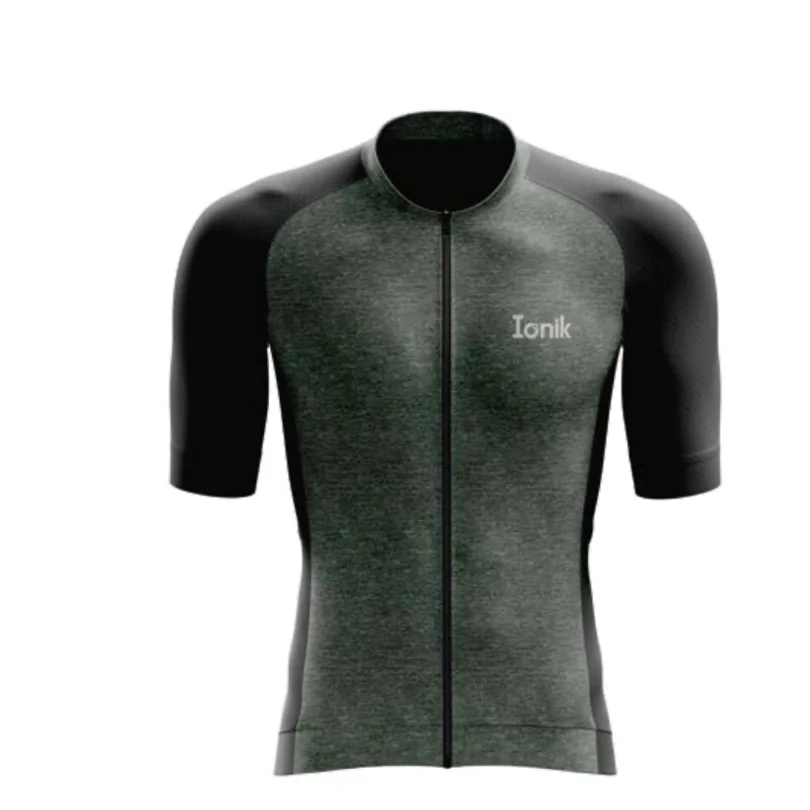 Jersey Masculino Verde Jaspe/Negro Manga corta - Ionik