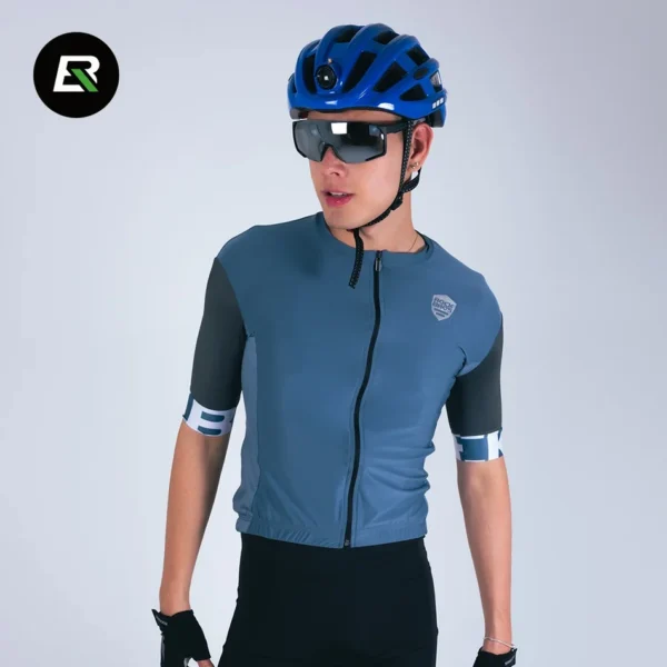 Jersey pro Ultra Azul/Gris Maculino Manga Corta- Rockbros