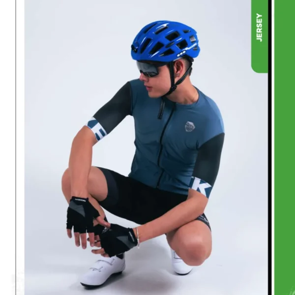Jersey pro Ultra Azul/Gris Maculino Manga Corta- Rockbros