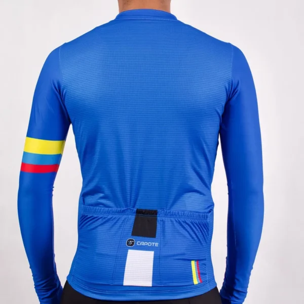 Jersey Hombre Largo Premium Azul Colombia - Capote