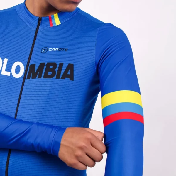 Jersey Hombre Largo Premium Azul Colombia - Capote