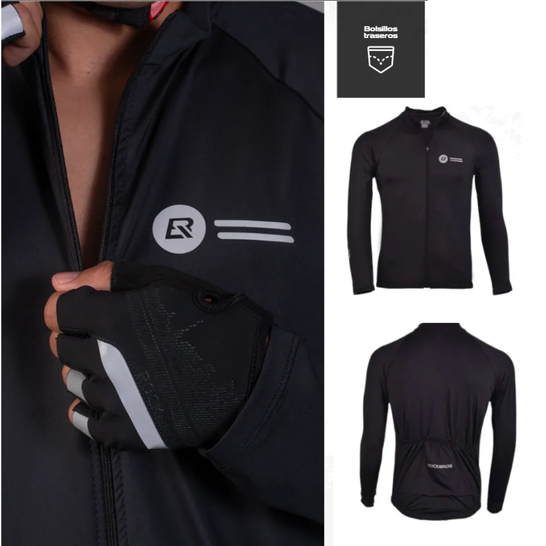 Jersey Semitérmico Negro - RockBros Jersey Semitérmico Negro - RockBros