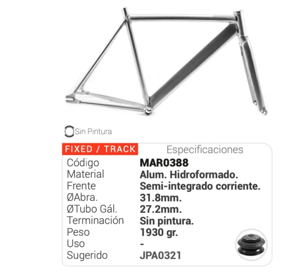 Marco Fixed Ruta Con Tenedor 700" sin Pintura - On Trail