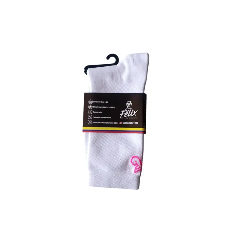 Media deportiva Unisex Blanco/Fucsia Felix