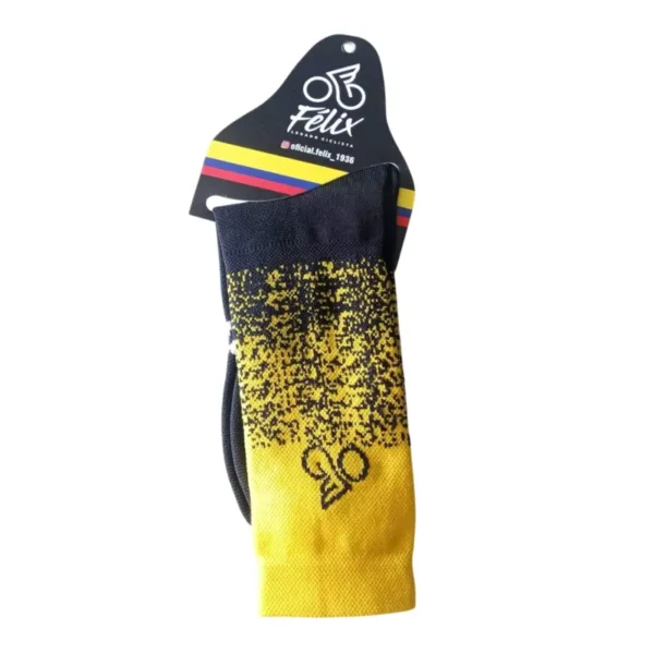 Media deportiva Unisex Negras/Amarillas Felix