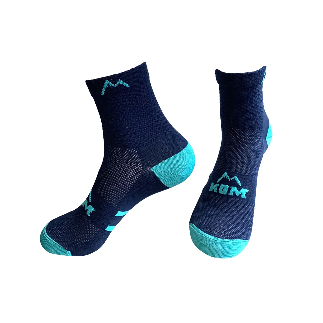 Medias tobilleras ciclismo, running azules - Kom