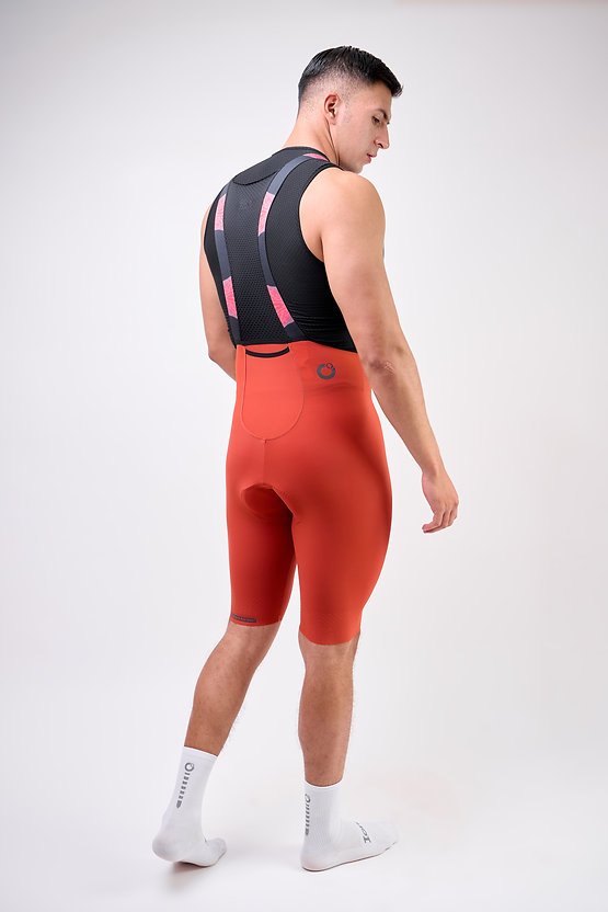 Pantaloneta Masculina Terracota Sin Costuras para Ciclismo - Ionik