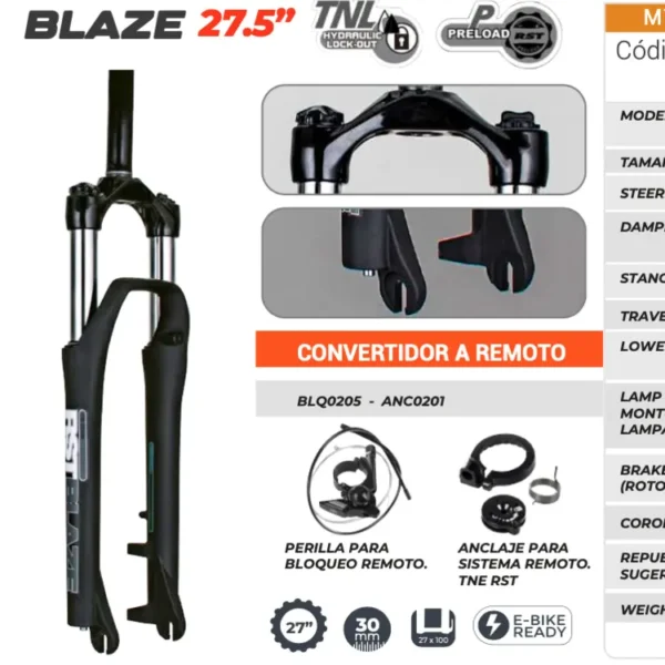 Suspension Blaze 27.5P TNL 100MM Disco 28,6MM Rst
