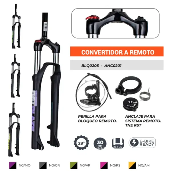 Suspension Blaze 29" TNL 100MM Disco 28,6MM Colores Rst