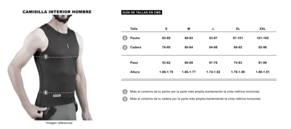 TALLAS CAMISILLAS HOMBRE Camisilla interior Hombre Negra - High Force