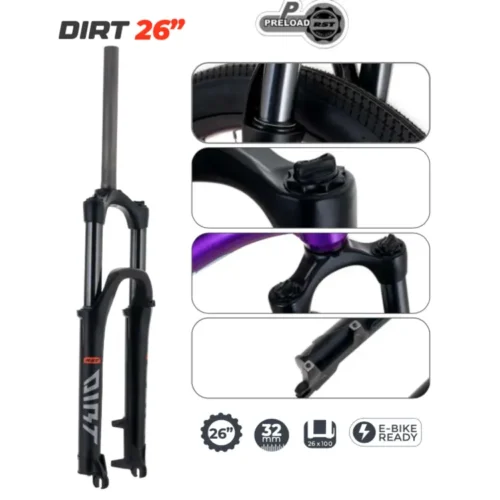 Tenedor Dirt  26" 130Mm Disco 28.6Mm Rst